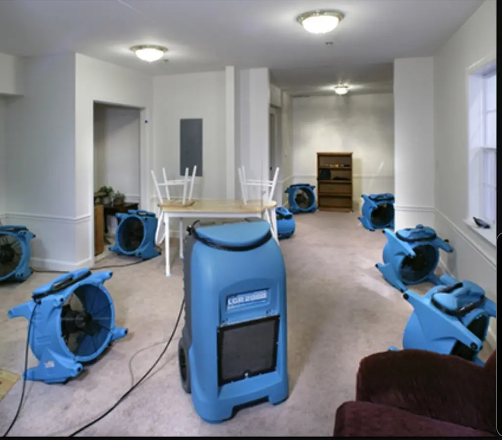 Air movers and dehumidifier setup for Water Damage Restoration in Doctor Phillips